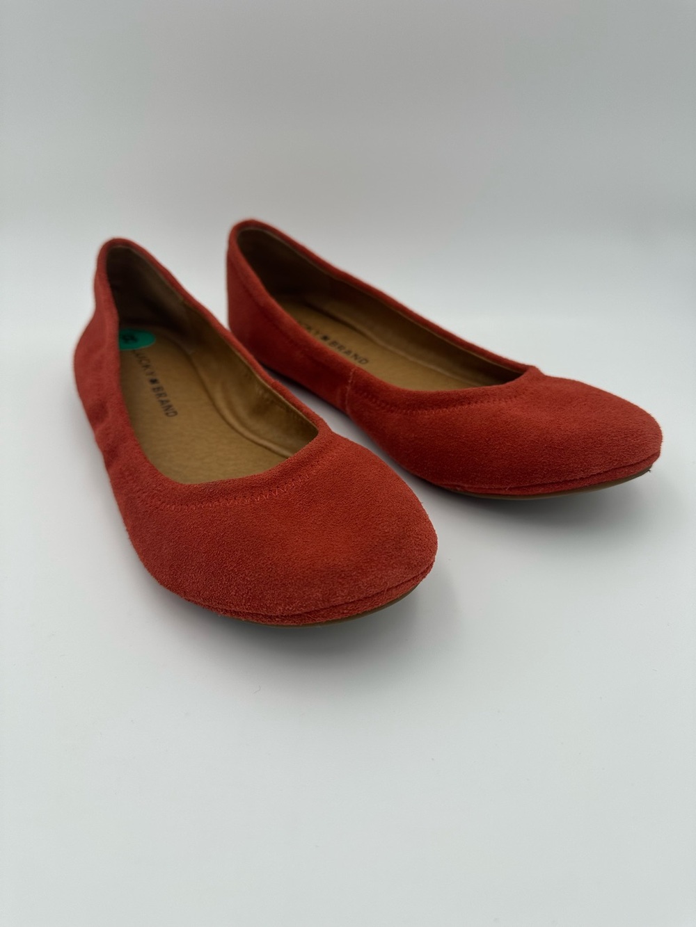 Lucky Brand ERIN Rust Suede Leather Ballet Flats Size 8